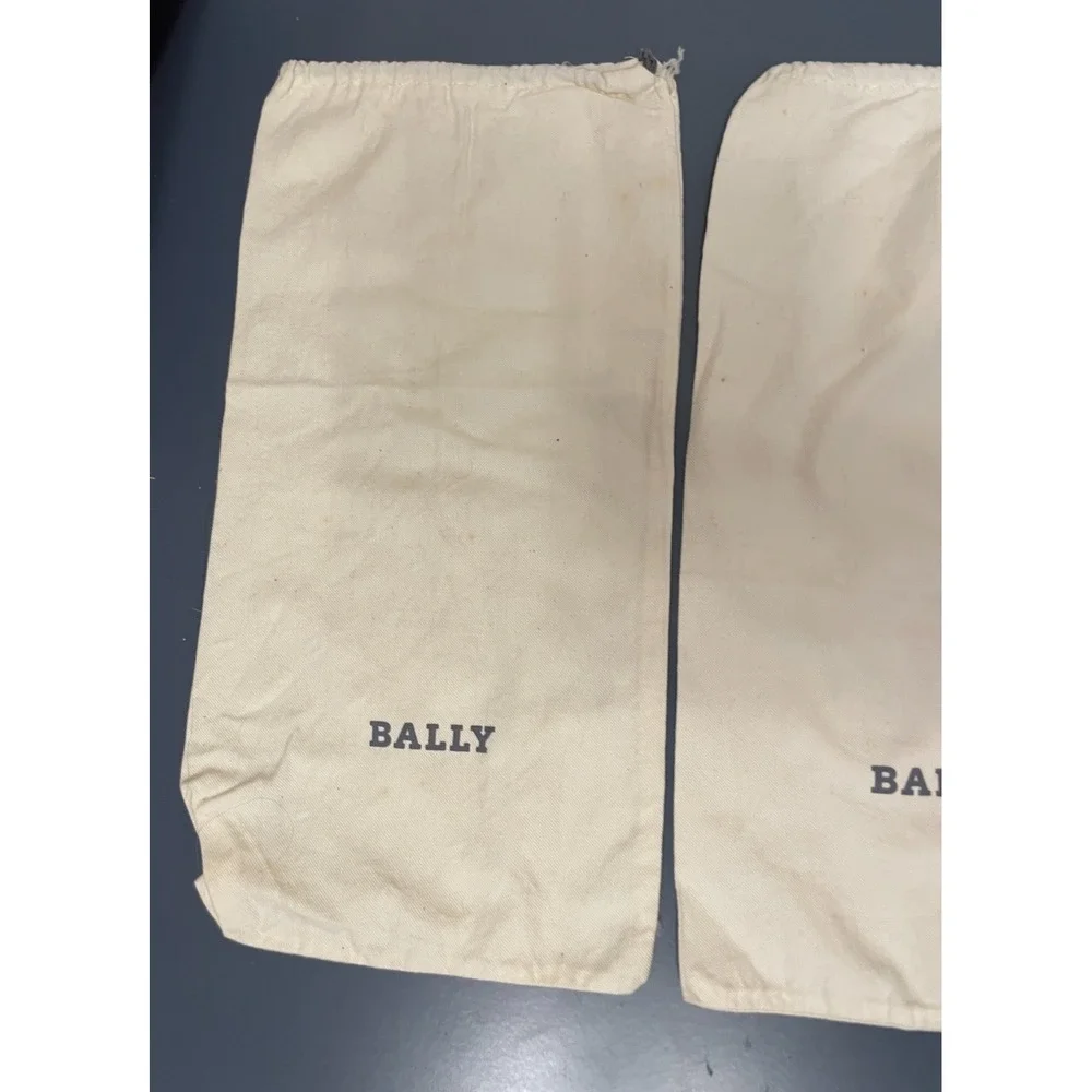 Bally Dust Bags Set of 3 Shoe Storage Travel Ivory‎ Cloth Drawstring 14